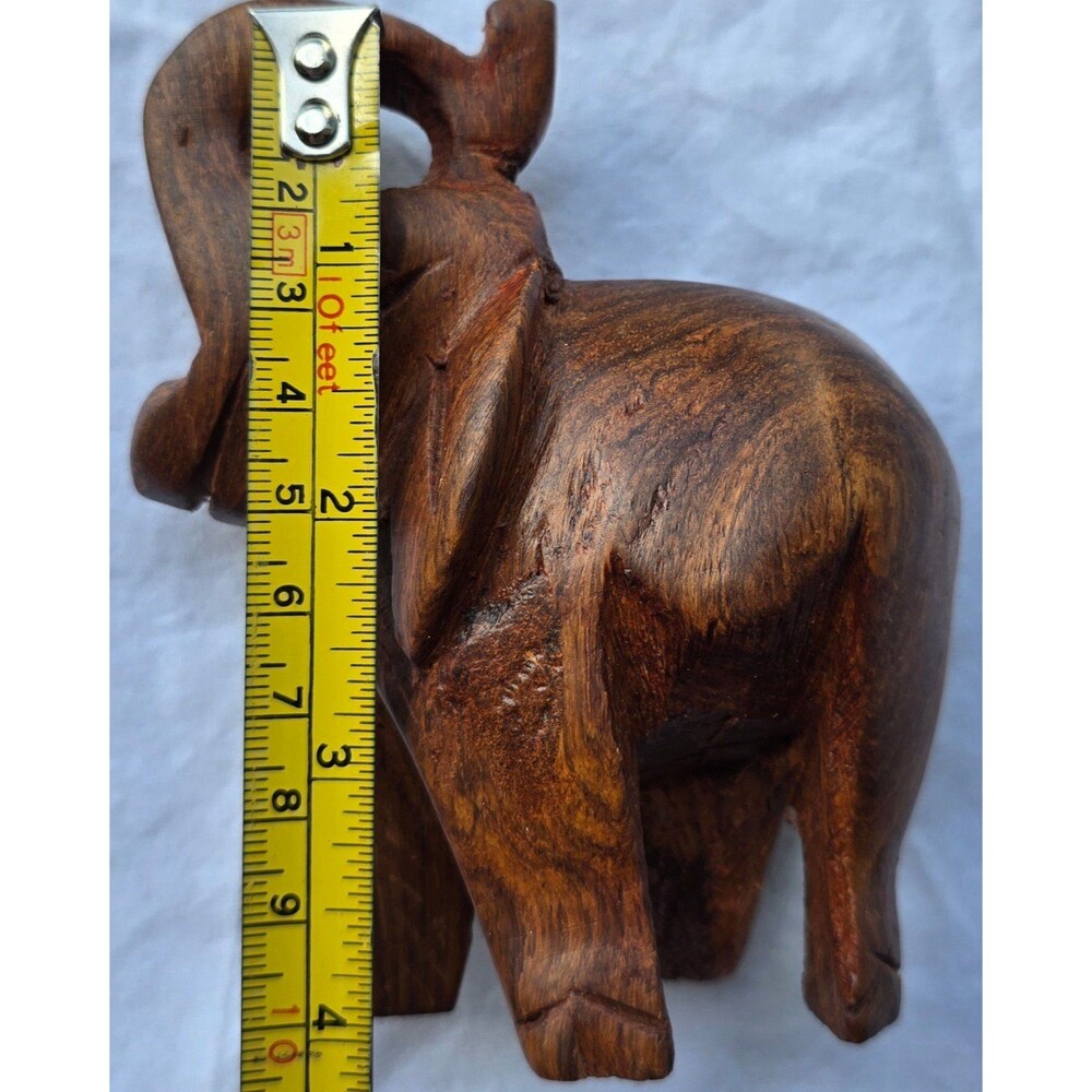 Wooden Hand Carved Elephant - Picture 3 of 3